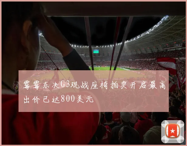 霉霉东决G3观战座椅拍卖开启最高出价已达800美元